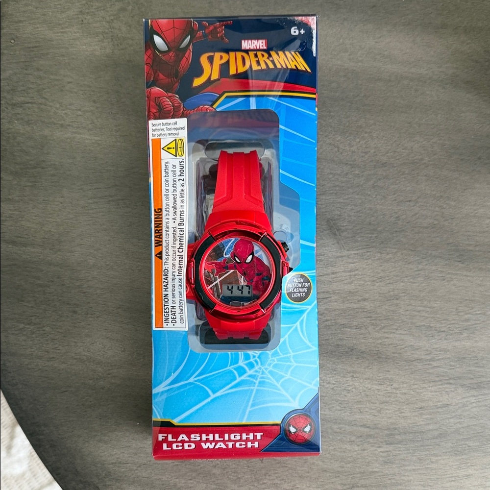 Marvel Spider-Man Red LCD Flashlight Watch for Kids - Picture 3 of 3
